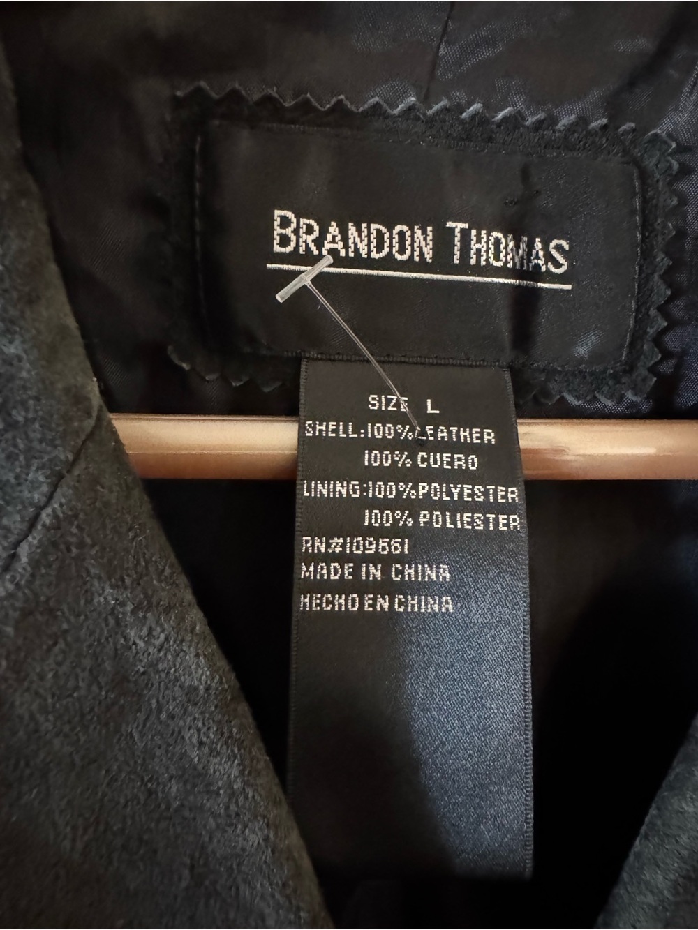 Brandon Thomas Suede Button-Front Jacket - Black large - Picture 3 of 3